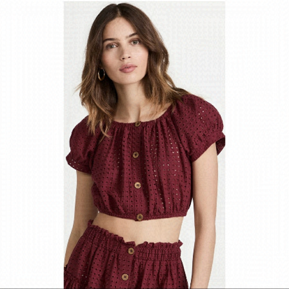 30% OFF Eyelet cropped top by Eberjay, size L